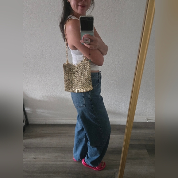 Rabanne Iconic 1969 Chainmail Shoulder Bag in light gold - Picture 9 of 12